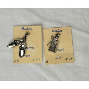 Vintage Sterling Silver Dutch Clogs and Windmill Charms
